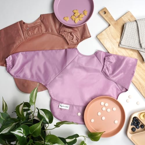 Tiny Twinkle Long Sleeve Bib for Babies & Toddlers | 2-Pack Waterproof Smock - Image 4