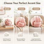 Petrella Pink Knot Pillow Ball, 8 Inch Decorative Pillow - Image 2