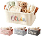 Large Capacity Personalised Corduroy Storage Basket by Unknown