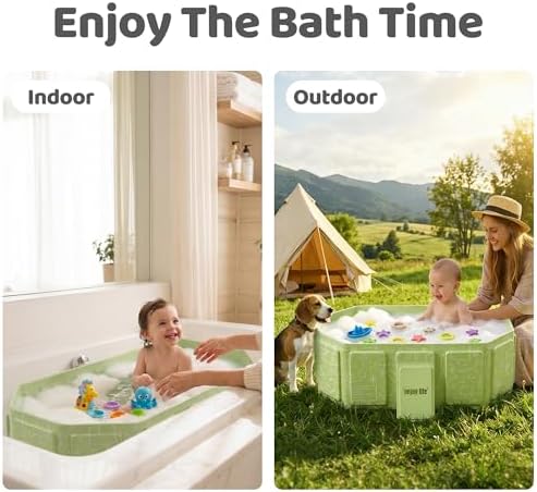 Collapsible Baby Bathtub for Newborn to Toddler, Foldable Toddler Bathtub - Image 6