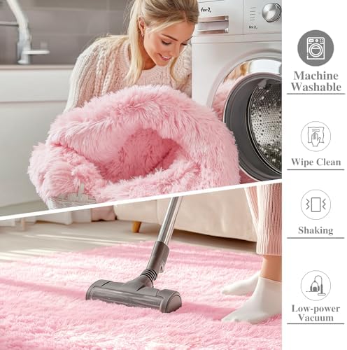 OLANLY 2x3 Machine Washable Small Bedside Rug, Soft Fluffy Shaggy Entryway - Image 2