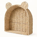 Arched Teddy Bear Nursery Wall Shelf, Paper Rope Basket by Rattanzenith