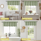Sage Green Valances for Windows, Light Filtering Faux Linen Textured Small - Image 7
