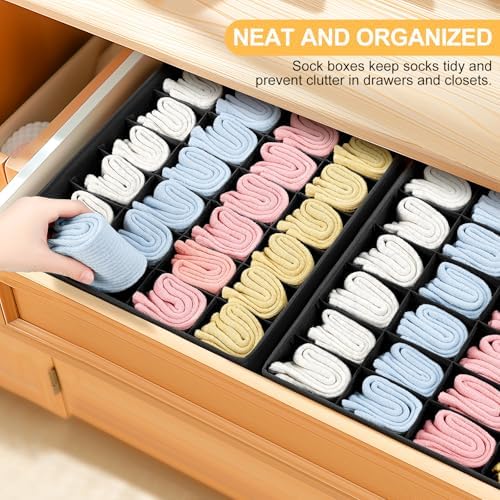 Joyoldelf Sock Drawer Organizer Divider Underwear Organizer 24-cell Fabric - Image 3