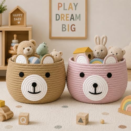 PandaEar 2 Pack Cotton Rope Baby Basket, Baby Gift Basket Nursery Laundry - Image 3