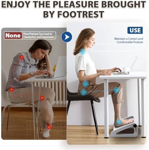 CasaZenith Foot Rest, Six Heights Adjustable Foot Rest Under Desk at Work - Image 5