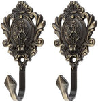 Curtain Tiebacks Small Lightweight Hooks, Vintage Bronze Rose Pattern - Image 3