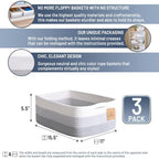 Woven Rope Baskets for Organizing, 3 Pack, 15.5 x 11 x 5.5" Storage Bins - Image 2