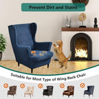 NILUOH Wingback Chair Covers 2-Piece, Armchair Slipcovers - Image 4