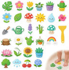 30 Pieces Plant Pattern Non Slip Bathtub Stickers EVA Waterproof Multicolor by ProfessionalAuto-Parts