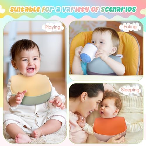 Mepase Silicone Bibs Waterproof Silicone Baby Bibs - Image 7