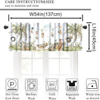 Forest Animals Valance Curtains Watercolor Bear Fox Rabbit Tree Branch Print - Image 2