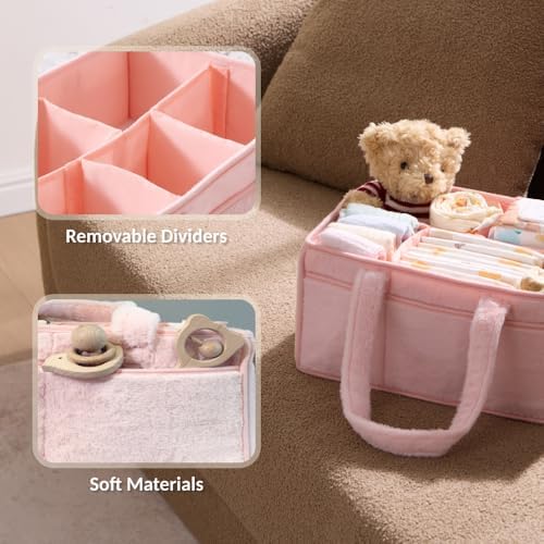 luxury little Soft Baby Diaper Caddy Organizer, Nursery Storage Basket - Image 5