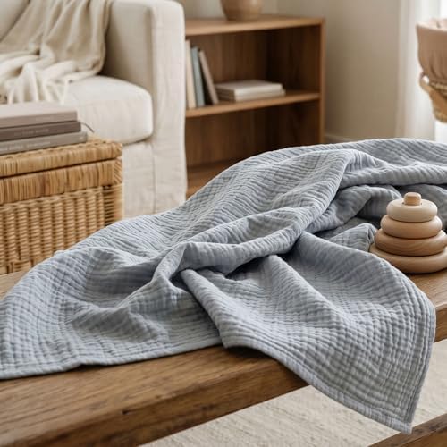 Muslin Swaddle Blankets for Newborn, 3 Pack Breathable Soft Receiving Blanket - Image 5