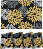 Artoid Mode Floral Vinyl Placemats Set of 4, 12x18 Inch New Year Washable by ArtoidMode