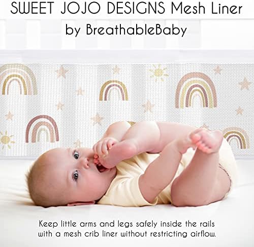 Sweet Jojo Designs + BreathableBaby Boho Rainbow Girl Breathable Mesh Crib - Image 3