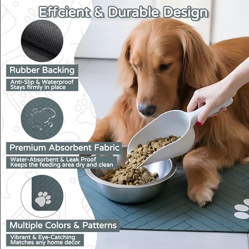Dog Cat Food Mat, Absorbent Pet Feeding Mat - Image 4
