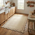 GarveeHome 3x5 Scalloped Washable Area Rug Non Slip Bedroom Entryway Rug by GarveeHome