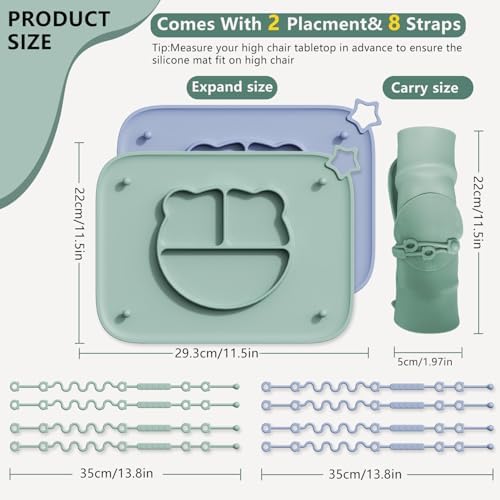 2 Pack Silicone Baby Placemats - Image 2
