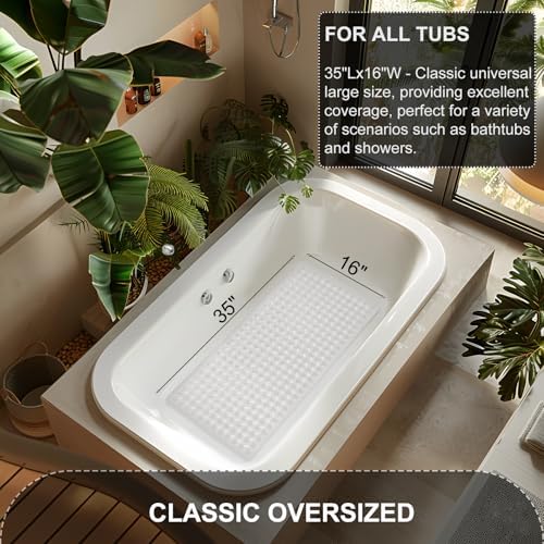 TEESHLY Bath Mat for Tub & Shower, Non Slip Soft Bathmat - Image 5