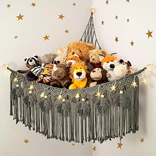 Macrame Stuffed Animal Storage by ANROYE