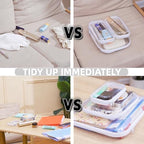 3PCS Clear Hard Plastic Zipper Case, Double Zippers Hard Pouch, Portable Travel - Image 5
