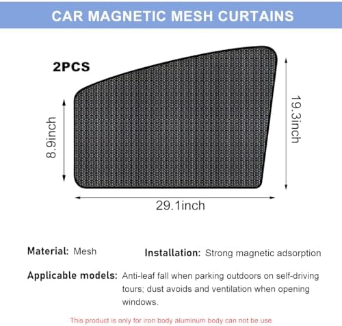 2PCS Car Window Shade, 19.3"×29.1" Magnetic Auto Front Side Window Cling - Image 2