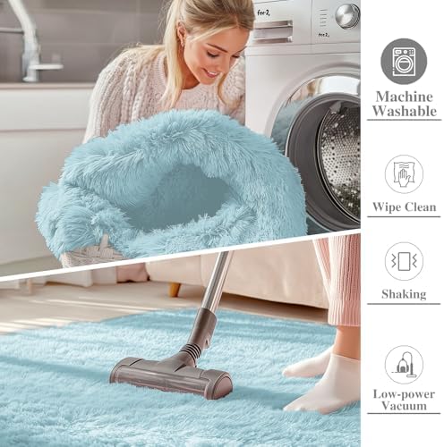 OLANLY Area Rugs for Living Room Bedroom, Machine Washable 4x5.9 ft Soft Fluffy - Image 2