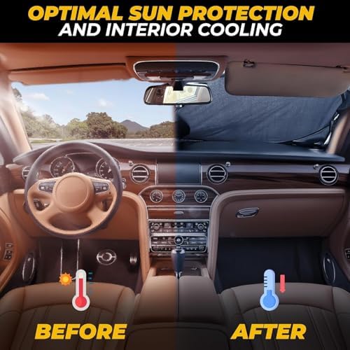 Autovir Windshield Sun Shade, 2017-2026 Tesla Model 3 & Y, 280T Visor Shade - Image 2
