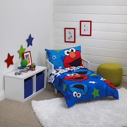 Sesame Street Awesome Buds Elmo/Cookie Monster 4 Piece Toddler Bed Set by SesameStreet