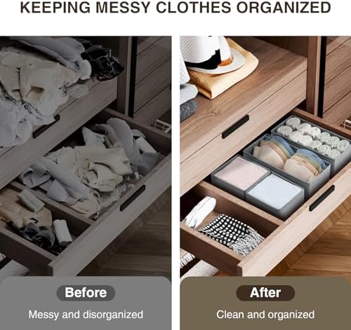 DIMJ Drawer Organizers Clothes, Fabric Closet Organizers and Storage, Shallow - Image 5