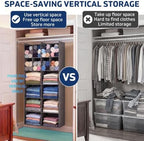 6 Tier Hanging Closet Organizer, 16 Compartments Dual Row Storage - Image 5