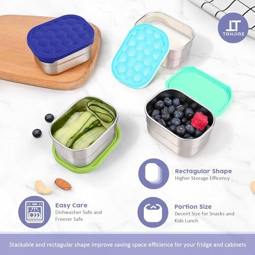 Tanjiae 4Pack 8oz Small Stainless Steel Snack Containers - Image 6
