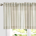 jinchan Striped Valance Farmhouse Window Treatment Linen- Polyester Textured by JINCHAN
