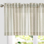 jinchan Striped Valance Farmhouse Window Treatment Linen- Polyester Textured by JINCHAN