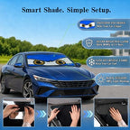 Car Windshield Sun Shade, Universal Fit Compact Sedan SUV, Monster Blue - Image 4