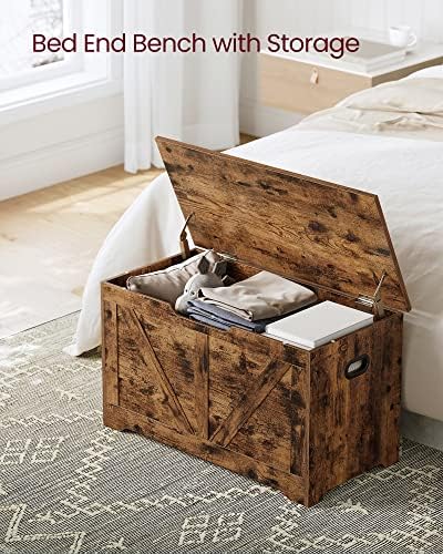VASAGLE Storage Chest with 2 Safety Hinges, 15.7 x 31.5 x 18.1 Inche - Image 4
