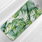 Green Bathtub Mat Non Slip, 40x16 inch Bath and Shower Safety Mats, Watercolor by Unknown