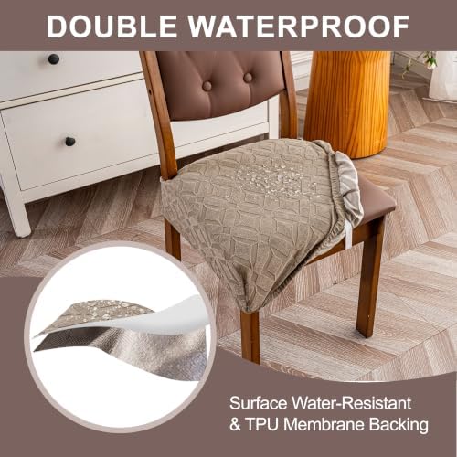 Genina Waterproof Chair Covers Set of 4, Dining Chair Cover - Image 3