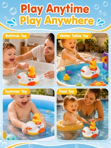 Electric Duck Bath Toy with 3 Spraying Ducklings, Ages 1-3 - Image 3