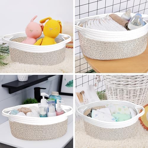 ABenkle Small Basket with Handles, Boho Decorative Rope Woven Dog Cat Toy - Image 4