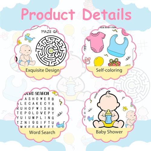 12PCS Baby Shower Coloring Placemats - Image 5