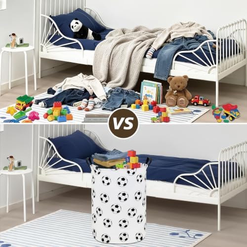 QUEENLALA Foldable Waterproof Round Fabric Laundry Basket Home - Image 6