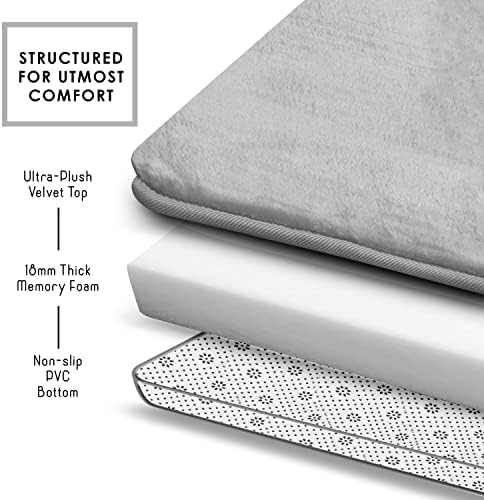 Clara Clark Bathroom Rugs, Velvet Memory Foam Bath Mat, Machine Washable Bath - Image 6