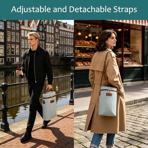 Tirrinia 2 Bottle Insulated Wine Tote Carrier Bag - Image 5