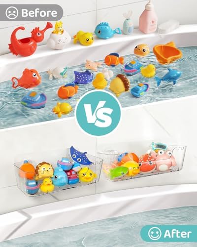 Bath Toy Storage Organizer 2+2 Pack, Bath Toy Holder - Image 5