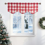 NICETOWN Christmas Red Plaid Valances - Image 4