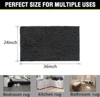 BOANKODU Bathroom Rugs 36x24, Extra Soft Absorbent Chenille Bath Rugs, PVC - Image 2
