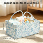 Diaper Caddy Organizer, Cute Floral Nursery Storage Basket, Soft Portable - Image 6