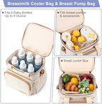 Breastmilk Cooler Bag with Ice Pack Fits 6 Baby Bottles up to 9 Ounce, Breast - Image 4